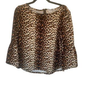 Green Envelope Los Angeles Leopard Print Boho Top Size Large